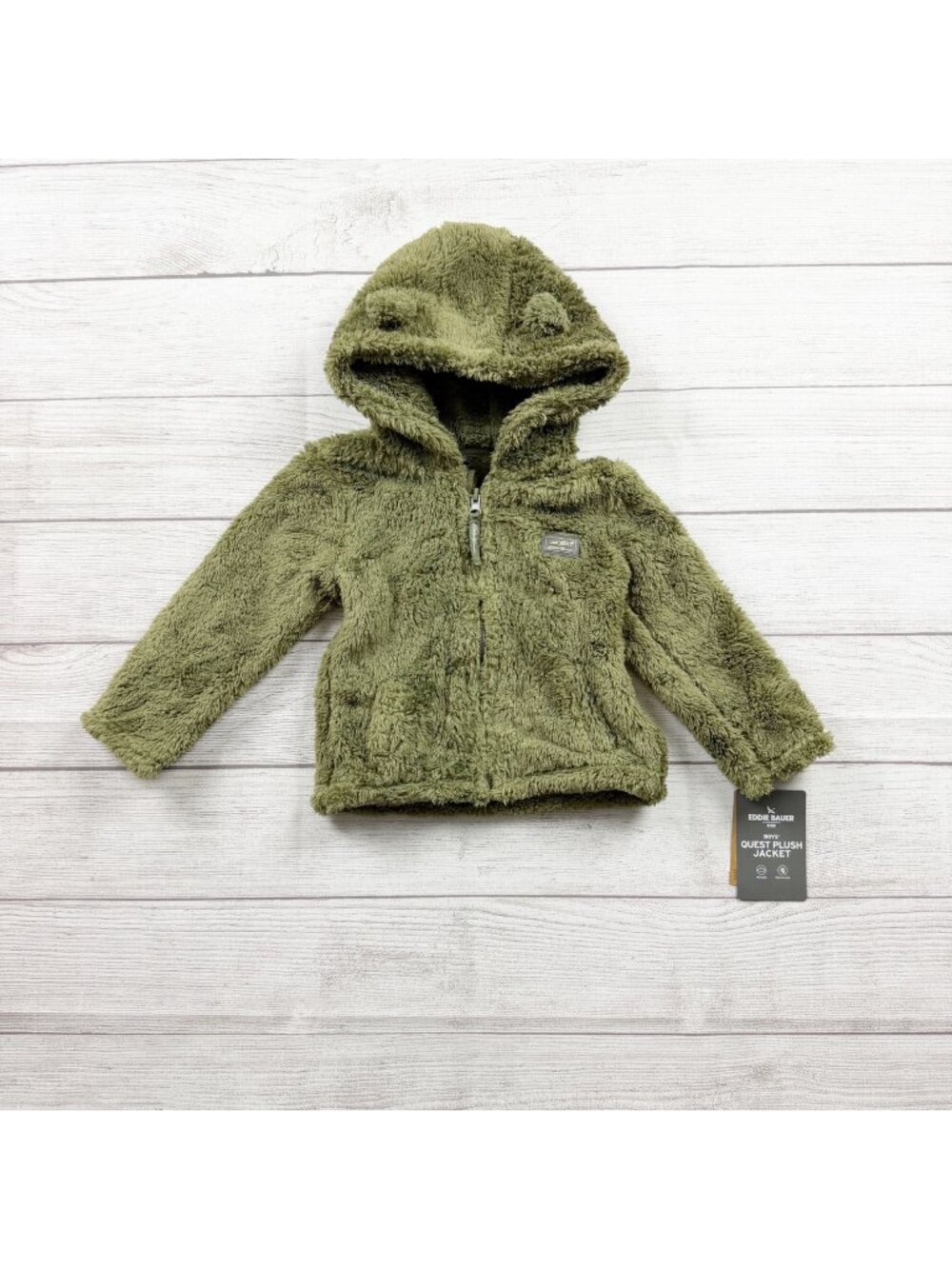 Eddie Bauer Kids Sherpa Fleece Hooded Jacket Full Zip Plush Coat NWT 24 Months